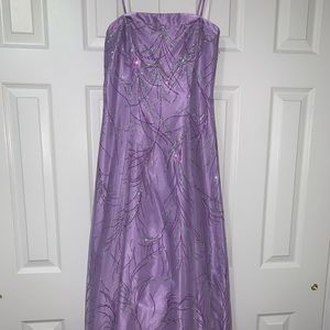 Purple Prom Dress with Purple and Silver accents
